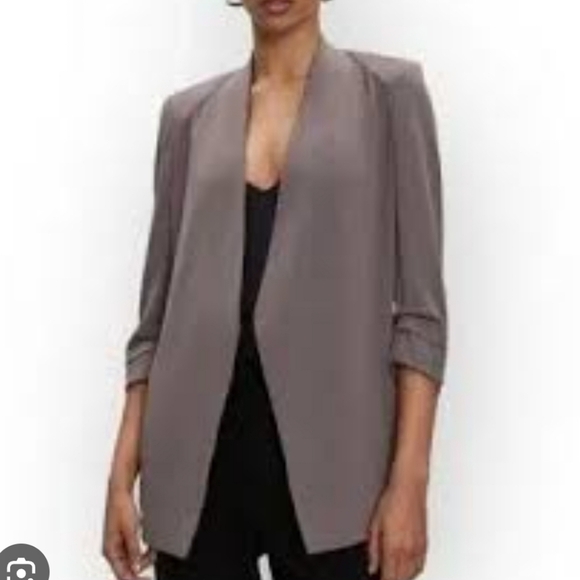 Aritizia Babaton Power Blazer Jacket Stone Taupe Size 0 Career Open Front - Picture 2 of 10